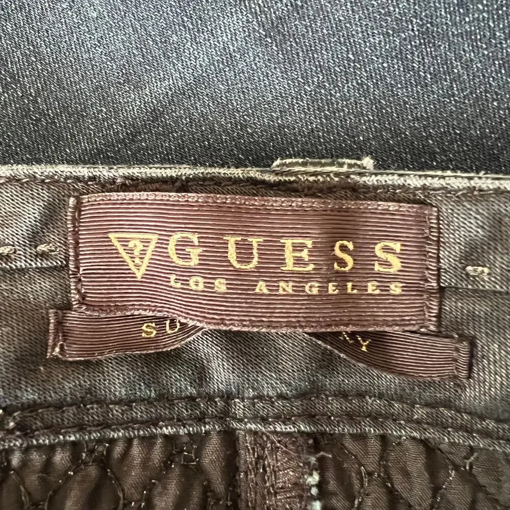 Guess Blue Dark Wash Low Rise Skinny Jeans, US27